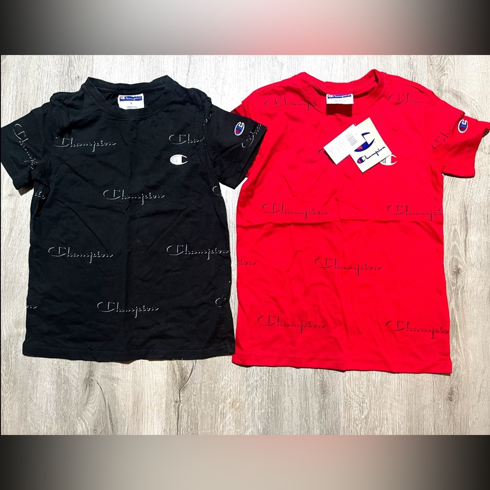 Champion Black and Red Logo T-Shirts (Set of 2)